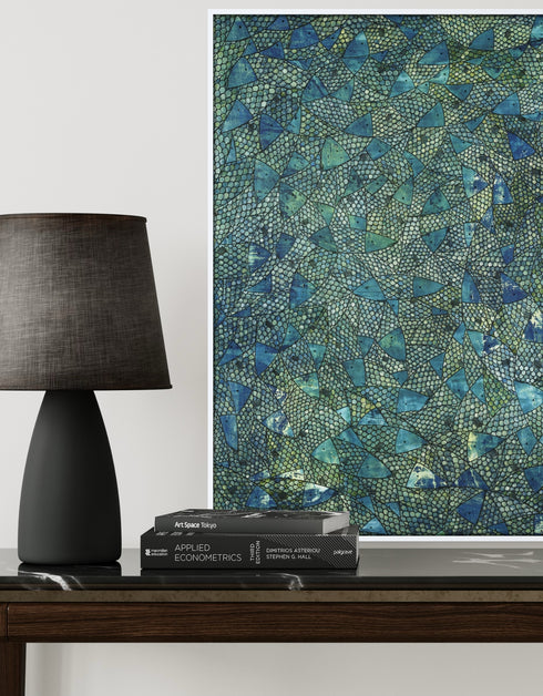 Blue Green Sardines | Framed Giclee Print on Canvas